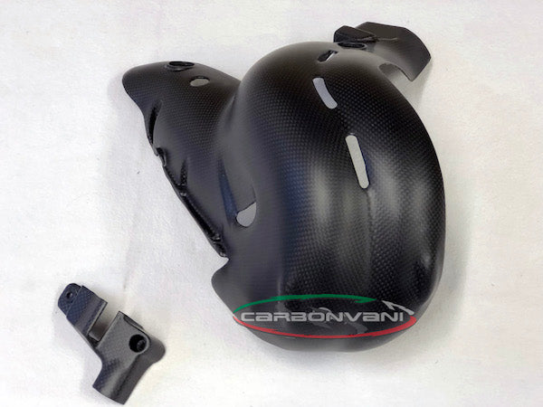 Carbonvani - Ducati Panigale / Streetfighter V4 / S / Speciale Carbon Fiber Exhaust Collector Guard Kit (OE Euro 4 Exhaust)