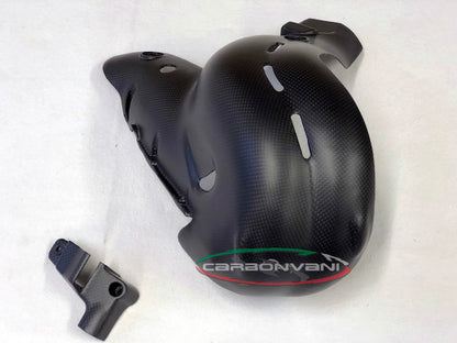 Carbonvani - Ducati Panigale / Streetfighter V4 / S / Speciale Carbon Fiber Exhaust Collector Guard Kit (OE Euro 4 Exhaust)