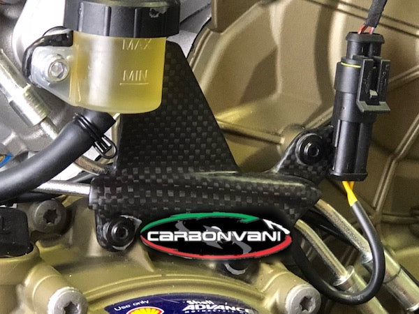 Carbonvani - Ducati Panigale V4 / S / R / Speciale (18-21 and Some Streetfighter with Clear or Dry Clutch Carbon Fiber Rear Reservoir Mount up to 2022)