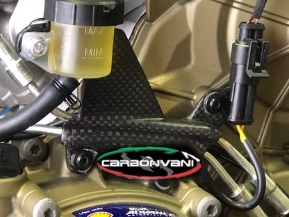 Carbonvani - Ducati Panigale V4 / S / R / Speciale (18-21 and Some Streetfighter with Clear or Dry Clutch Carbon Fiber Rear Reservoir Mount up to 2022)