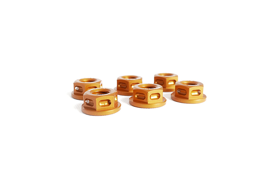Evotech Srl Billet Aluminum Ring Gear Sprocket Nuts (set of 6) for Ducati and KTM - M8x1.25