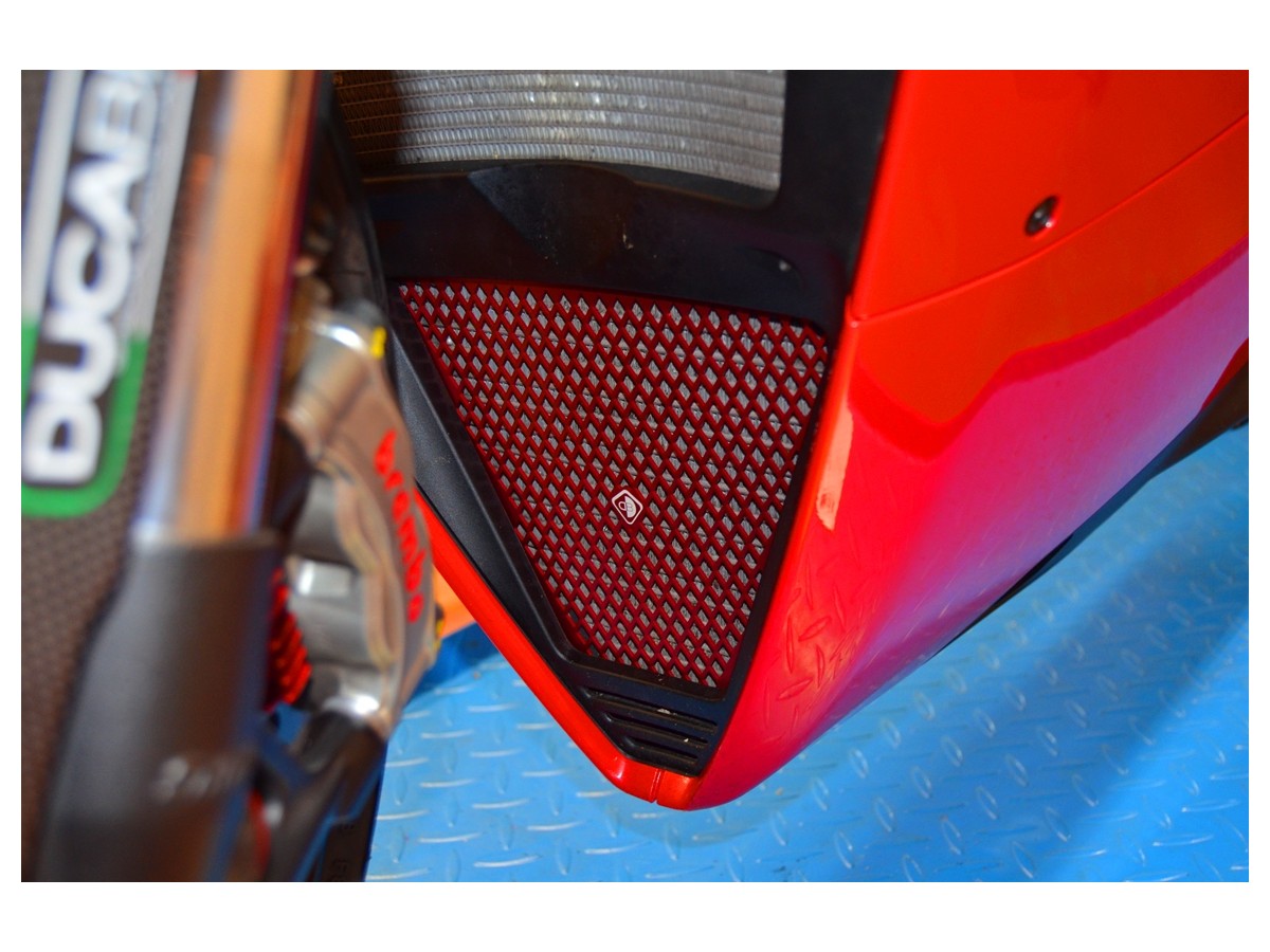 DBK Special Parts (Ducabike) Aluminum Lower Radiator (Oil Cooler) Guard for the Ducati Panigale / Streetfighter V4 / S / R / Speciale