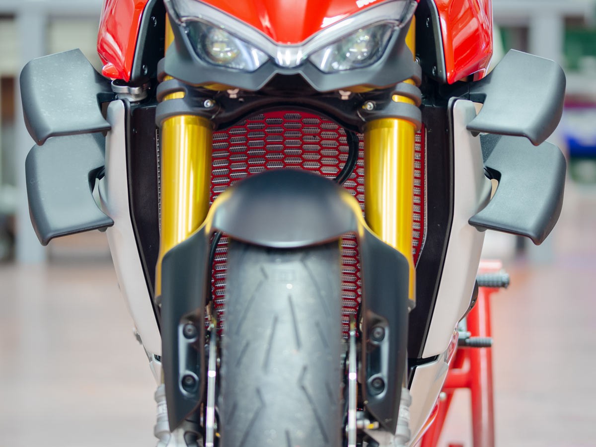 DBK Special Parts (Ducabike) Aluminum Upper Radiator Guard for the Ducati Streetfighter V4 / S