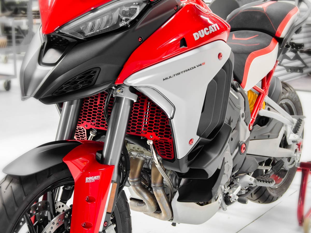 DBK Special Parts (Ducabike) Aluminum Radiator Guard for the Ducati Multistrada V4 / S / Sport