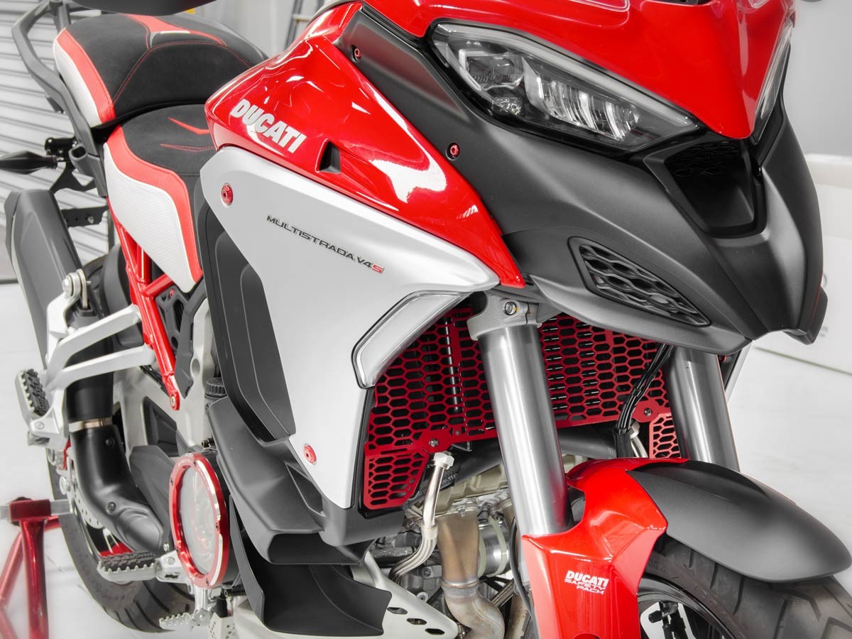 DBK Special Parts (Ducabike) Aluminum Radiator Guard for the Ducati Multistrada V4 / S / Sport