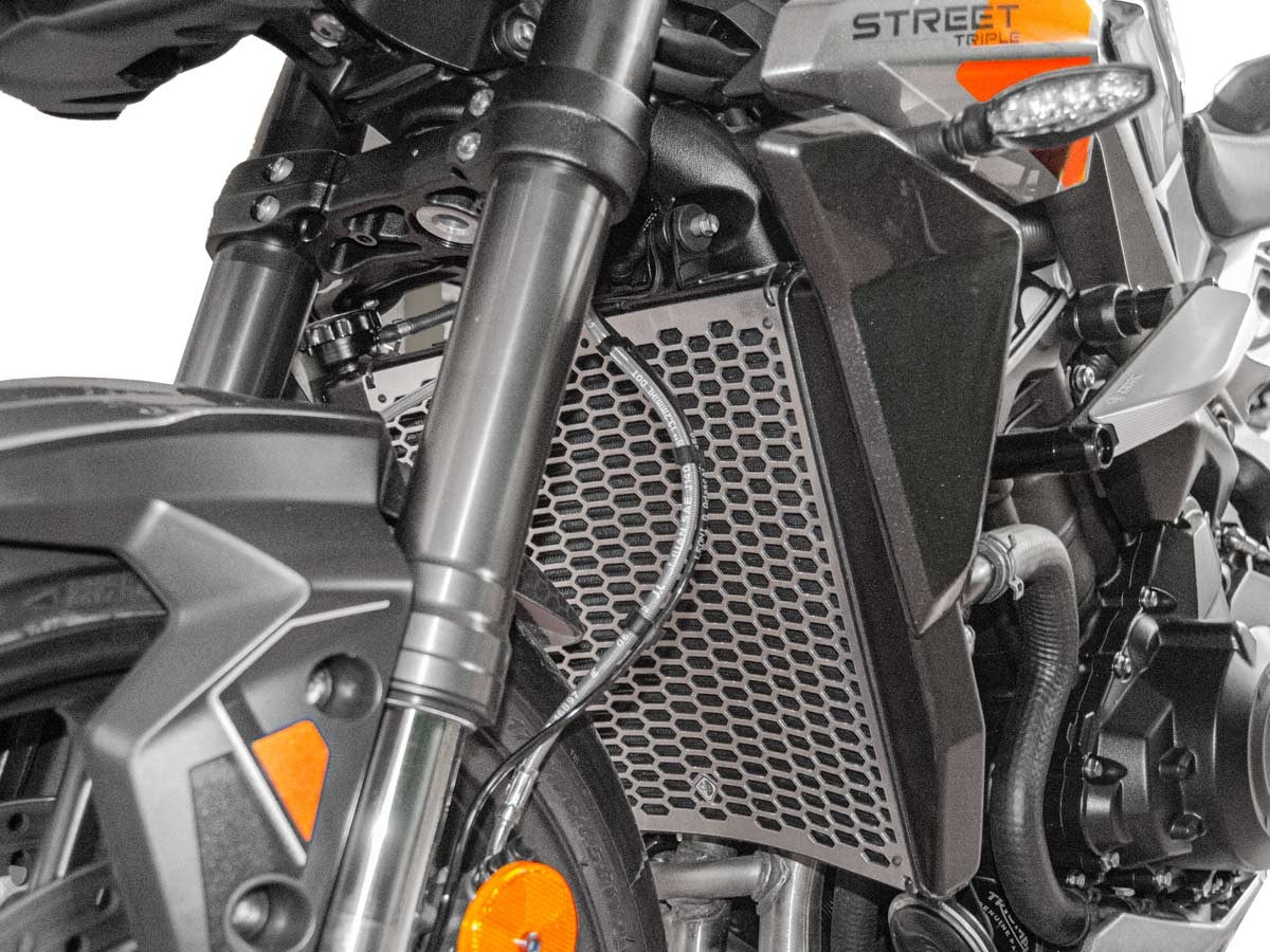 DBK Special Parts (Ducabike) Aluminum Radiator Guard for the Triumph Street Triple 765 (2023+)