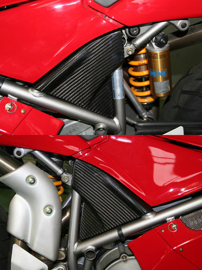 CARBONDRY - DUCATI 748 / 916 / 996 /998 CARBON FIBER HEAT SHIELD SIDE PROTECTORS