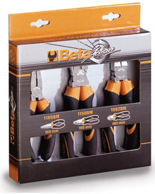 Beta Tools Set of 1 combination pliers, 1 long needle nose pliers and 1 diagonal cutting nippers