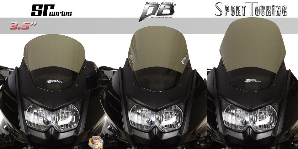 Zero Gravity Racing Windshields for the Kawasaki KLR 650 w/ Black Vinyl Mask(2008-2018)