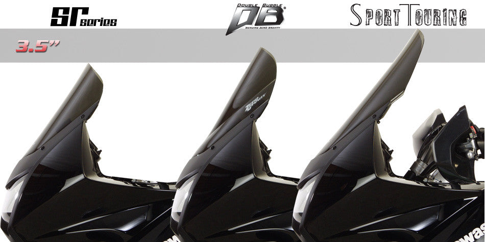 Zero Gravity Racing Windshields for the Kawasaki KLR 650 w/ Black Vinyl Mask(2008-2018)