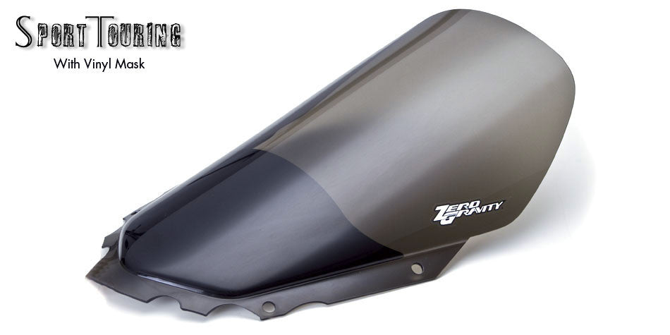 Zero Gravity Racing Windshields for the Kawasaki KLR 650 w/ Black Vinyl Mask(2008-2018)