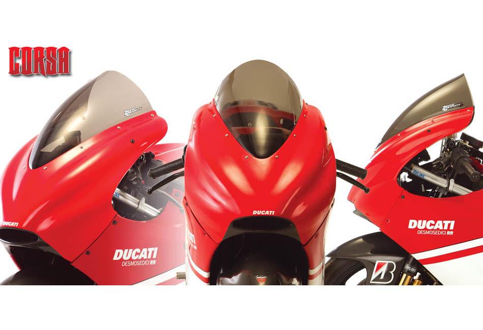 Zero Gravity Racing Windshields for the Ducati Desmosedici RR w/ Black Vinyl mask (2006-2010)