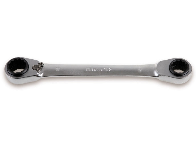 Beta Tools Model 192  16-19-Ratcheting Flat Bi-Hexagon Ring Wrenches