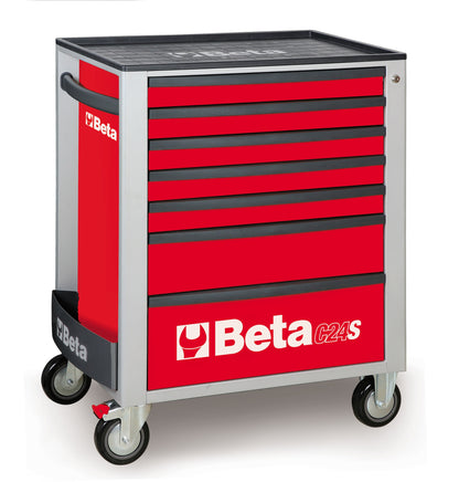 Beta Tools Model C24S  7/R-Mobile Roller Cab 7 Drawers Red