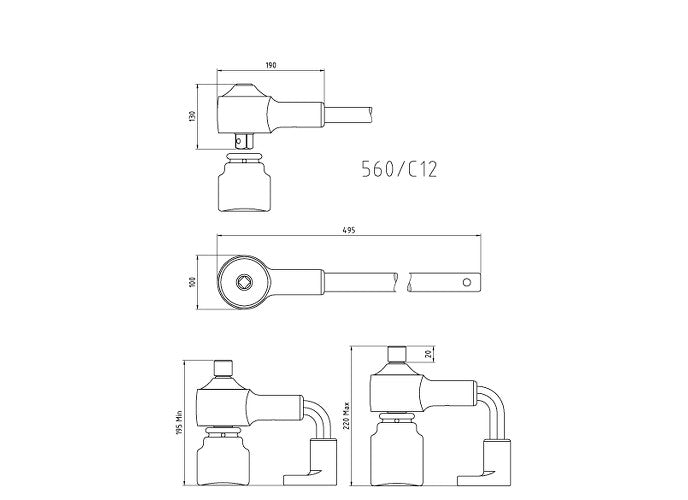 Beta Tools Model 560  C12-560/12 + Accessoriesin Plastic Case