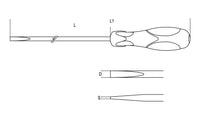 Beta Tools Model 1294  L 3X300-Screwdrivers Slotted Long