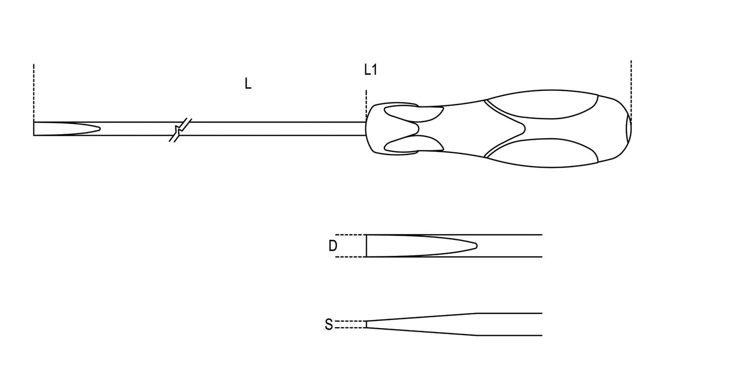 Beta Tools Model 1294  L 5X400-Screwdrivers Slotted Long