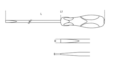 Beta Tools Model 1294  L 5X400-Screwdrivers Slotted Long