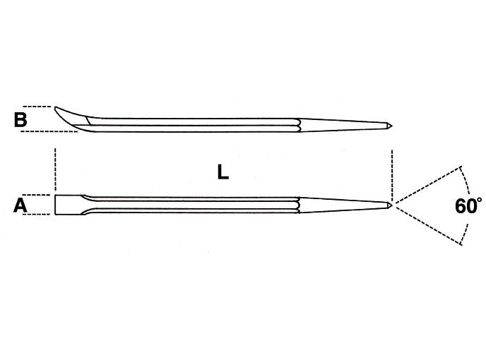 Beta Tools Model 963  Pry Bar with Pointed-Flat Bent Ends