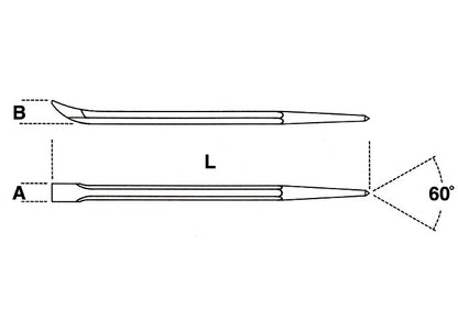 Beta Tools Model 963  Pry Bar with Pointed-Flat Bent Ends