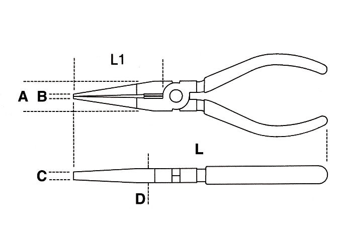 Beta Tools Model 1162  Mq160mm-Extra Long Flat Nose Pliers