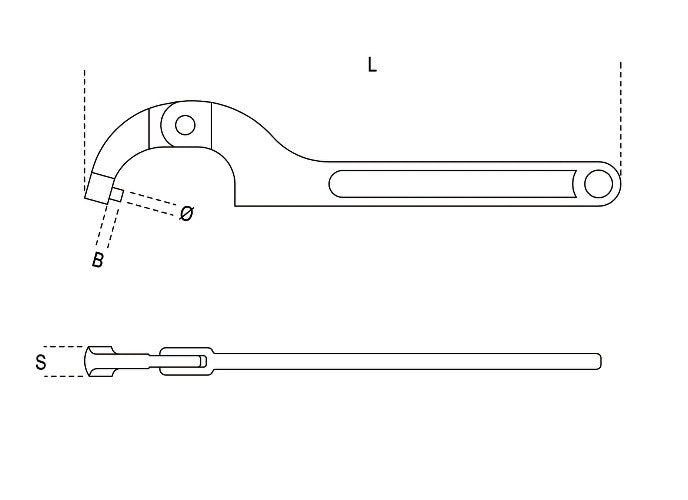 Beta Tools Model 99  St15-35mm-Hook Wrenches with Round Noses