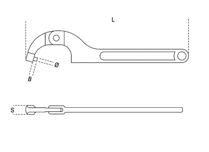Beta Tools Model 99  St15-35mm-Hook Wrenches with Round Noses