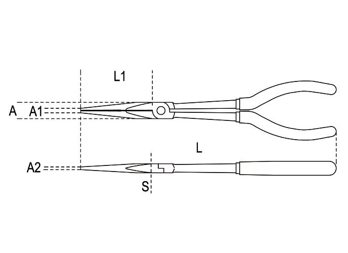 Beta Tools Model 1009  L/A-Extra Long Needle Nose Pliers