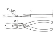 Beta Tools Model 1033  140X09mm-Internal Circlip Pliers 45Â°