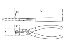 Beta Tools Model 1034  L-90Â° Curved Long Nose Pliers