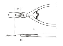 Beta Tools Model 1036  140X09mm-External Circlip Pliers