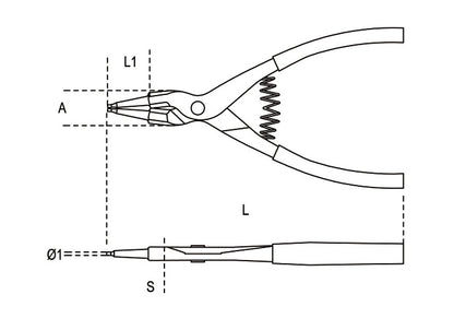 Beta Tools Model 1036  175mm-External Circlip Pliers