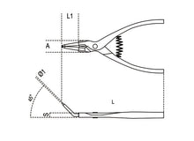 Beta Tools Model 1037  140X09mm-External Circlip Pliers 45Â°