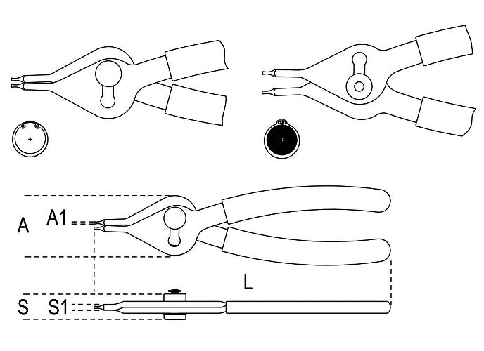 Beta Tools Model 1039  150mm-Straight Point Pliers
