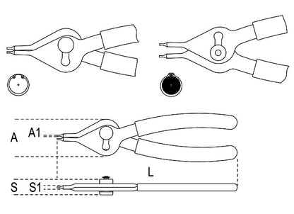 Beta Tools Model 1039  150mm-Straight Point Pliers