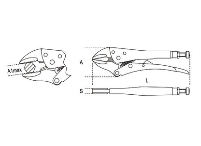 Beta Tools Model 1058  240mm-Self-Locking Pliers Long Jaws
