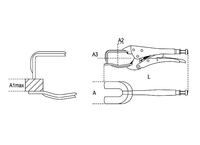 Beta Tools Model 1060  200mm-Pliers fork-Type Jaws