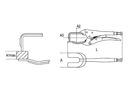 Beta Tools Model 1060  200mm-Pliers fork-Type Jaws