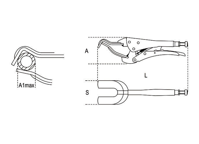 Beta Tools Model 1061  290mm-Pliers fork-Type Jaws