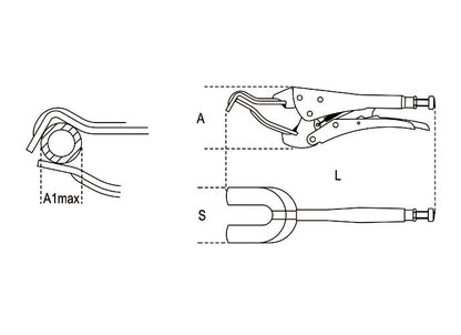 Beta Tools Model 1061  290mm-Pliers fork-Type Jaws