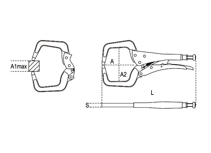 Beta Tools Model 1062  170mm-Pliers with C-Shaped Jaws
