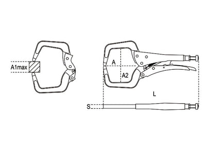 Beta Tools Model 1062  170mm-Pliers with C-Shaped Jaws