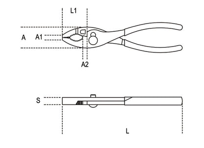 Beta Tools Model 1153  160-Adjustable Pliers Two Positions