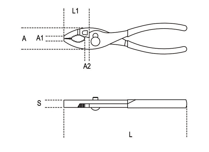 Beta Tools Model 1153  200-Adjustable Pliers Two Positions