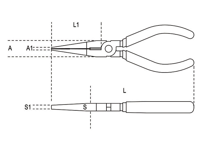 Beta Tools Model 1162  Bm200mm-Extra Long Flat Nose Pliers