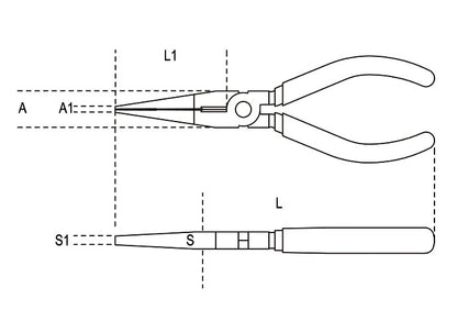 Beta Tools Model 1162  Bm200mm-Extra Long Flat Nose Pliers