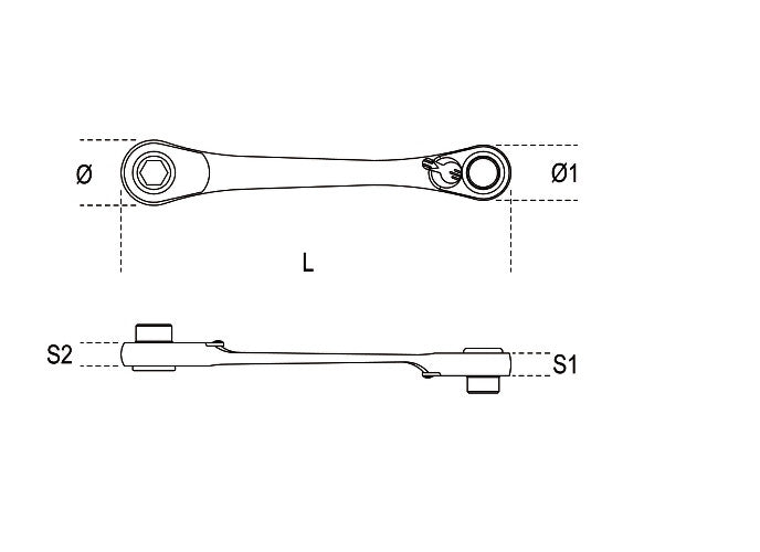 Beta Tools Model 194  1/4X5/16-Reversib Ratcheting Wrenches for Bits