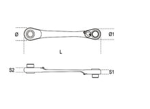 Beta Tools Model 194  1/4X5/16-Reversib Ratcheting Wrenches for Bits