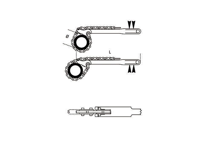Beta Tools Model 384  Reversible Chain Pipe Wrench