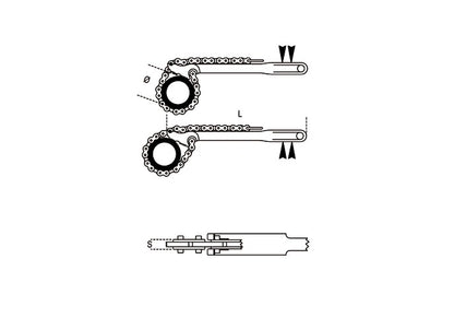 Beta Tools Model 384  Reversible Chain Pipe Wrench